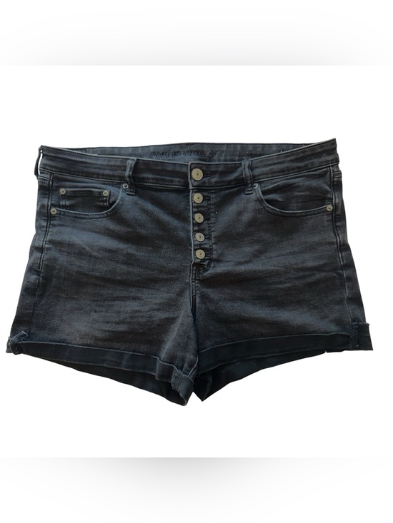 American Eagle Outfitters Pants - American Eagle Outfitters Black High-Rise Button-Front Jean Shorts, stretch 18